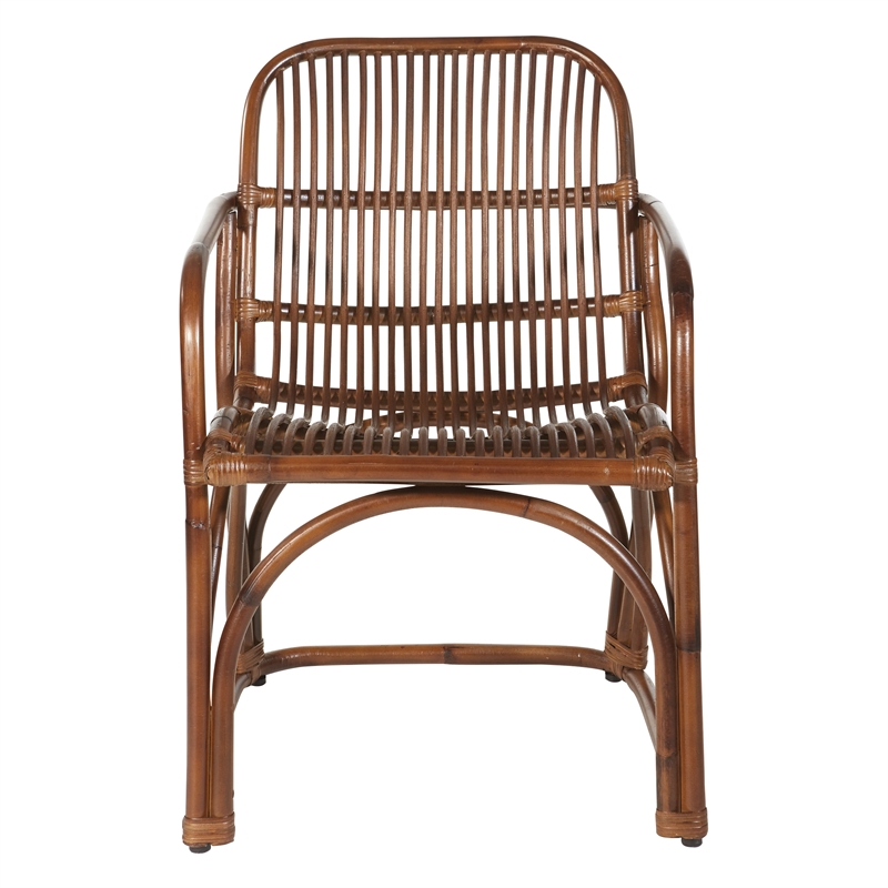 Scranton & Co Rattan Accent Chair in Brown with Sled Base Fully Assembled