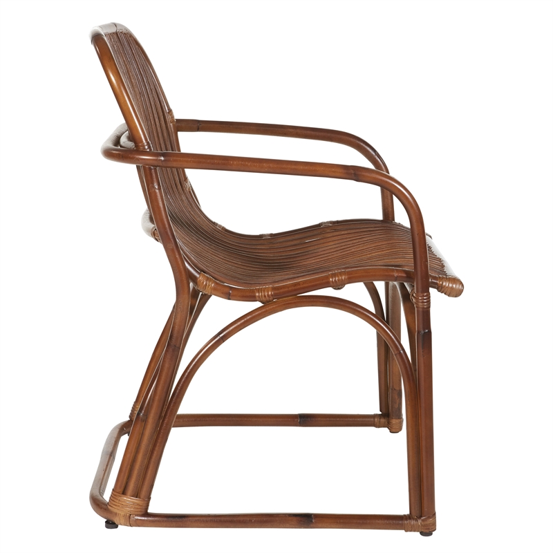 Scranton & Co Rattan Accent Chair in Brown with Sled Base Fully Assembled