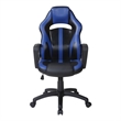 Scranton & Co Gaming Chair in Black Faux Leather with Blue Accents