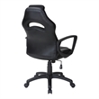 Scranton & Co Gaming Chair in Black Faux Leather with Blue Accents