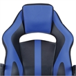 Scranton & Co Gaming Chair in Black Faux Leather with Blue Accents