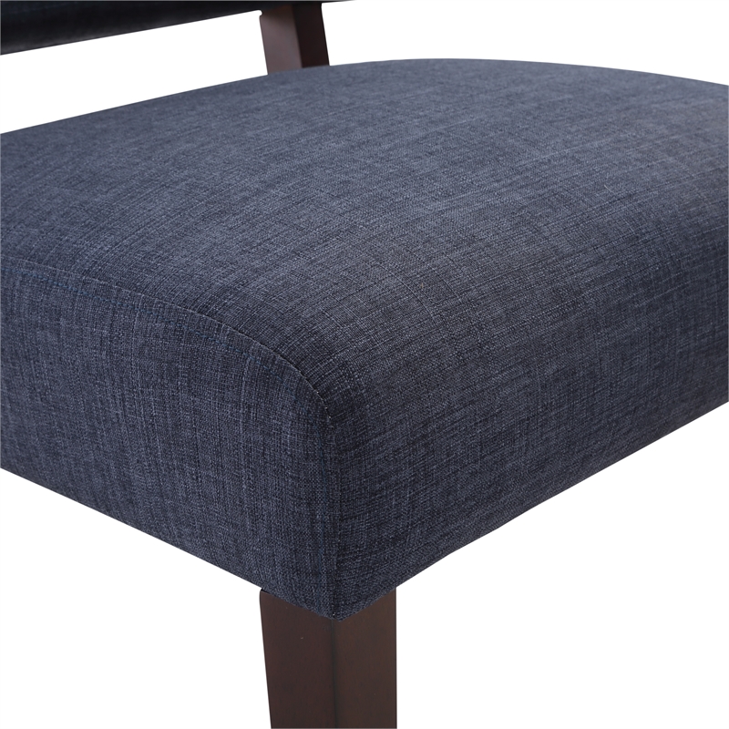 Scranton & Co Accent Chair in Navy Fabric with Solid Wood Legs