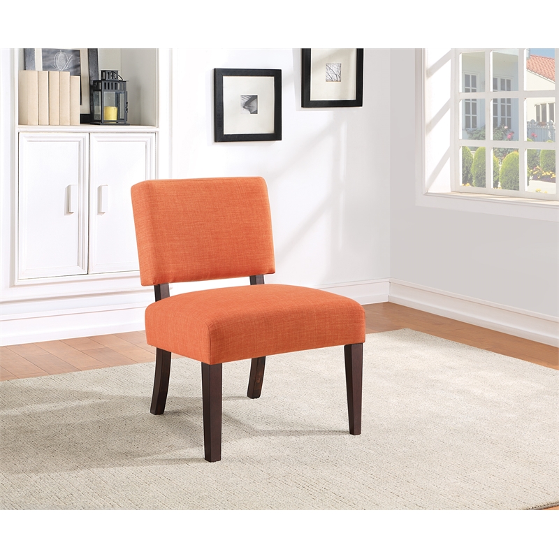 Scranton & Co Accent Chair in Tangerine Orange with Solid Wood Legs