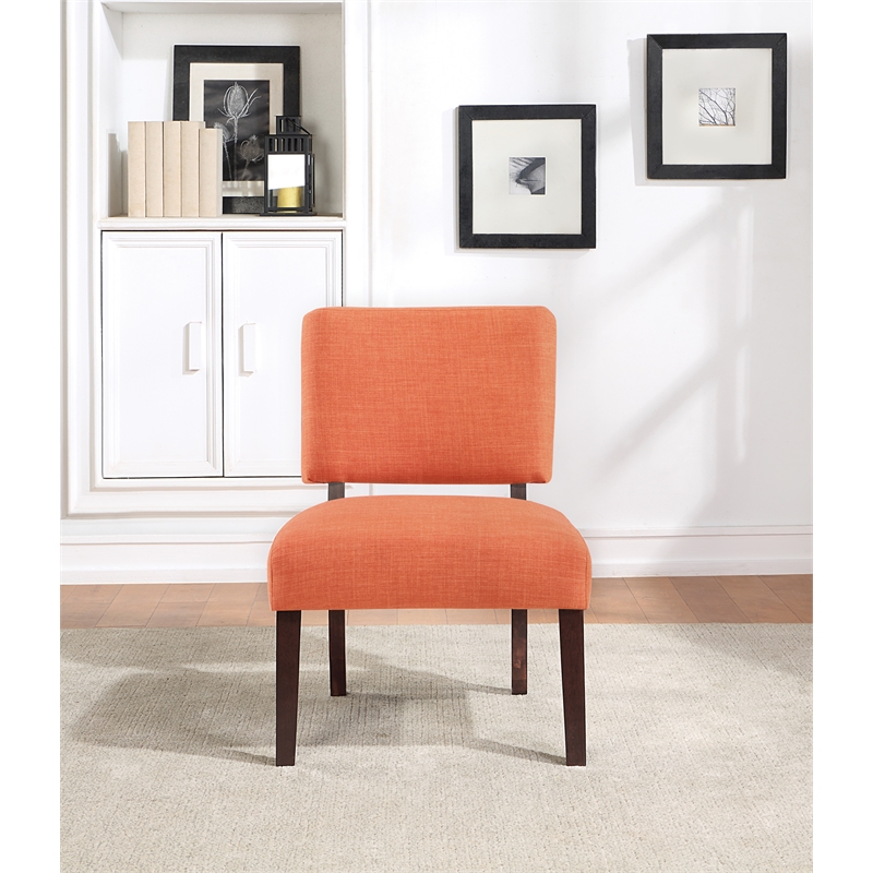Scranton & Co Accent Chair in Tangerine Orange with Solid Wood Legs