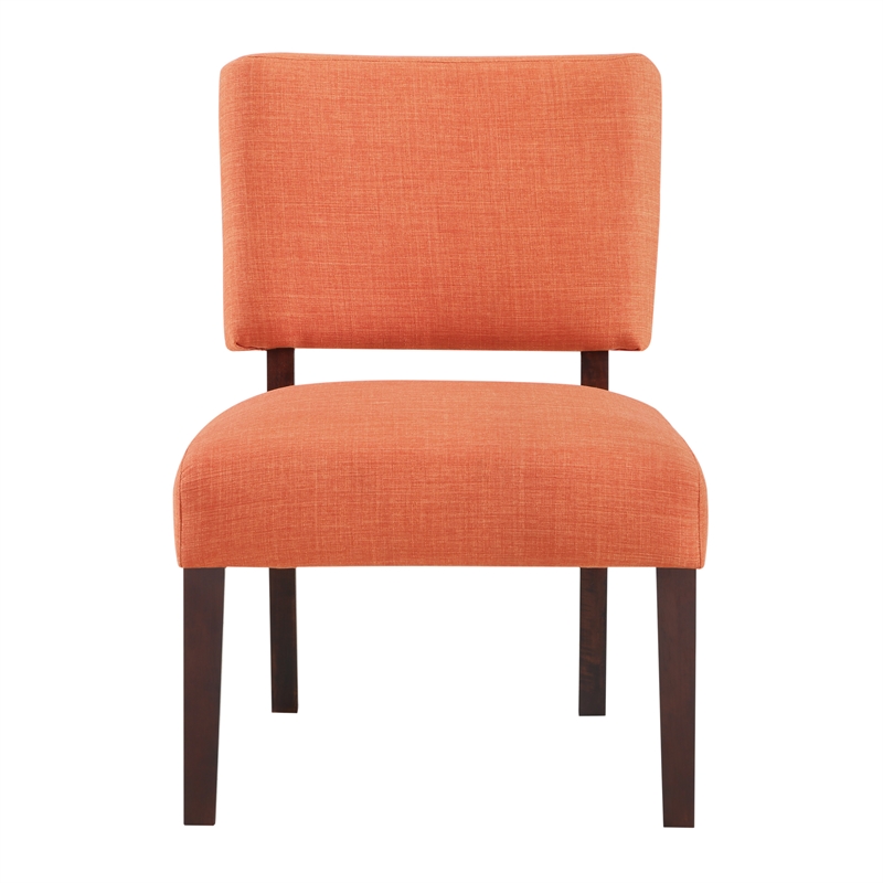 Scranton & Co Accent Chair in Tangerine Orange with Solid Wood Legs