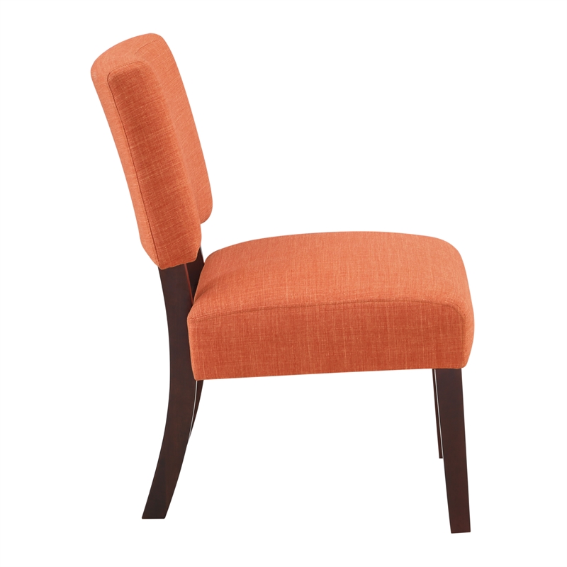 Scranton & Co Accent Chair in Tangerine Orange with Solid Wood Legs