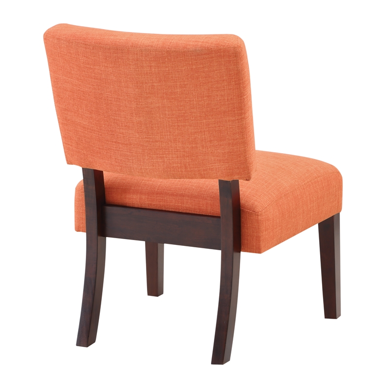 Scranton & Co Accent Chair in Tangerine Orange with Solid Wood Legs