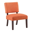 Scranton & Co Accent Chair in Tangerine Orange with Solid Wood Legs