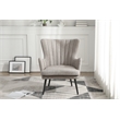 Scranton & Co Channel Tufted Accent Chair in Cappuccino with Grey Legs