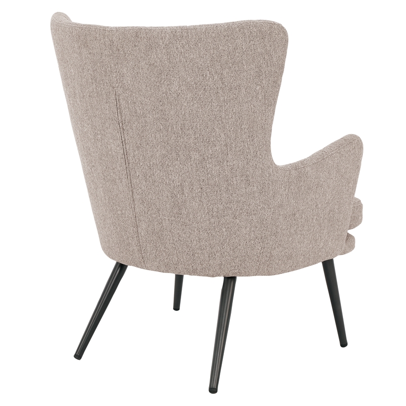 Scranton & Co Channel Tufted Accent Chair in Cappuccino with Grey Legs