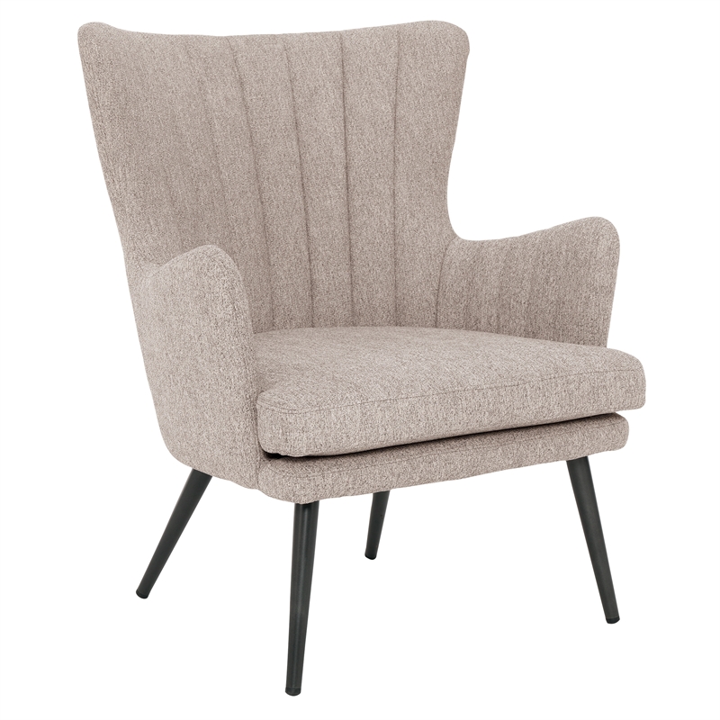 Scranton & Co Channel Tufted Accent Chair in Cappuccino with Grey Legs