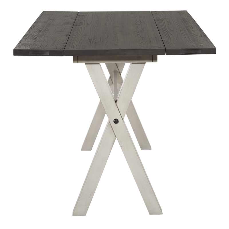 Scranton & Co Farmhouse Flip Top Table in Charcoal Engineered Wood