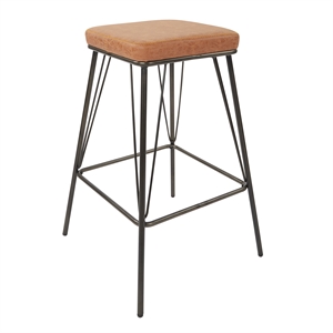 Scranton & Co 26&quot Counter Stool in Sand Brown Fabric Steel Base 2-Pack