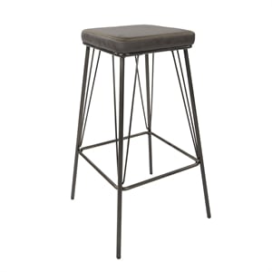 Scranton & Co 30&quot Barstool in Charcoal Fabric with Steel Base 2-Pack