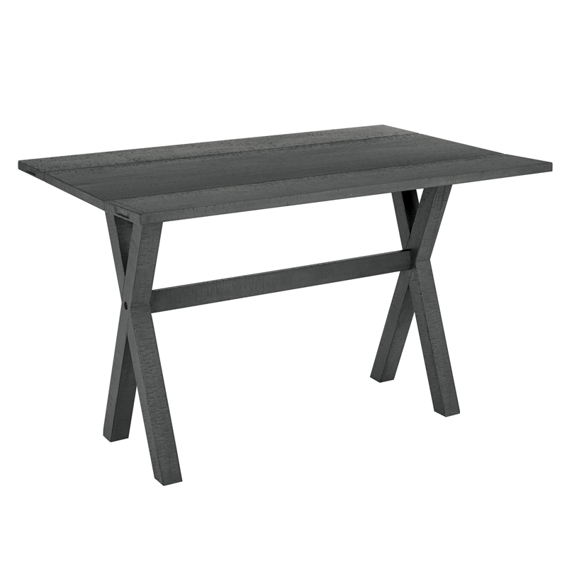 Scranton & Co Farmhouse Flip Top Table in Distressed Washed Gray Solid Wood