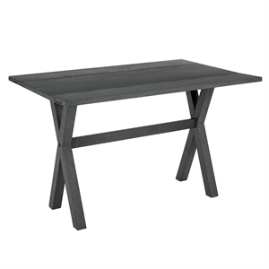 Scranton & Co Farmhouse Flip Top Table in Distressed Washed Gray Solid Wood
