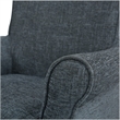 Scranton & Co Scroll Back Office Chair in Navy Fabric with Grey Wood Base