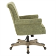 Scranton & Co Office Chair in Olive Green Fabric with Grey Wash Wood