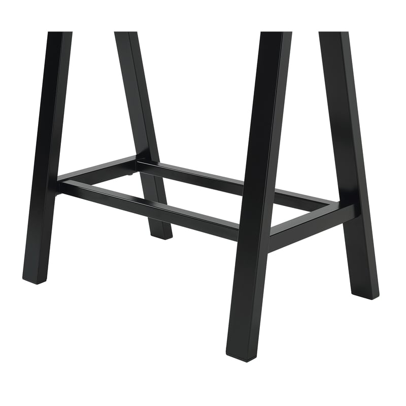 Scranton & Co Clear Glass Top Writing Desk with Black Powder-Coated Steel Base