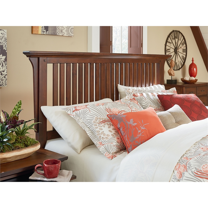Scranton & Co Queen Headboard in Vintage Oak Solid Wood with Mission Slat Design