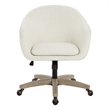 Scranton & Co Linen Cream Fabric Office Chair with Gray Brushed Wood Base