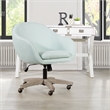 Scranton & Co Mint Blue Fabric Office Chair with Gray Brushed Wood Base