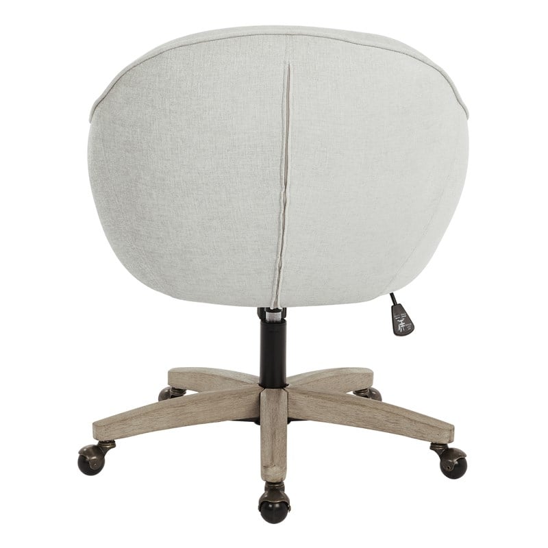 Scranton & Co Dove Gray Fabric Office Chair with Brushed Gray Wood Base