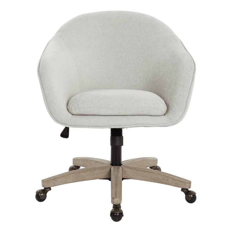 Scranton & Co Dove Gray Fabric Office Chair with Brushed Gray Wood Base