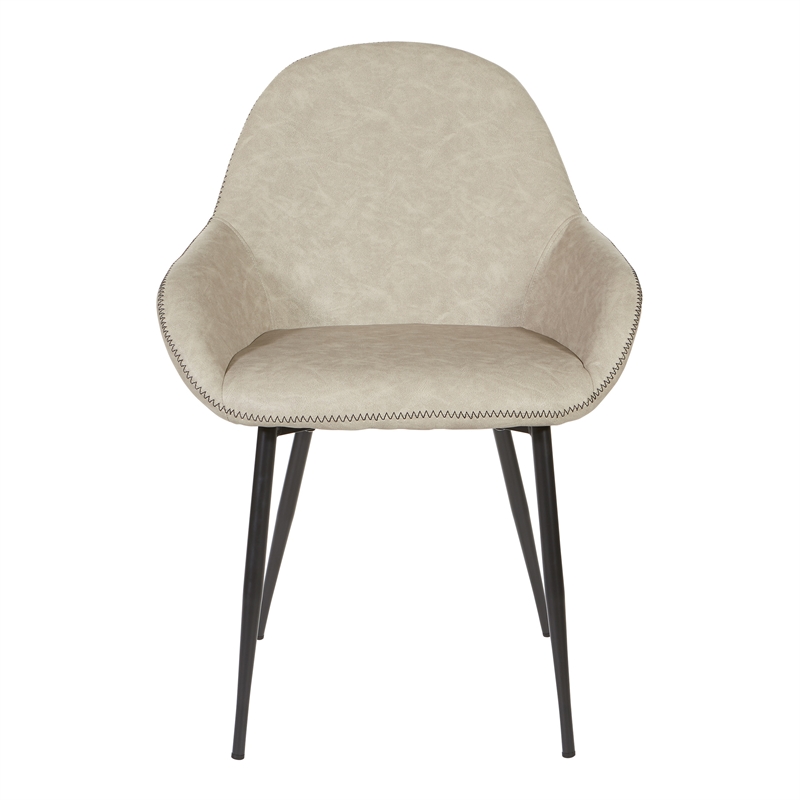 Scranton & Co Mid-Century Modern Accent Chair in Fog Gray with Black Frame