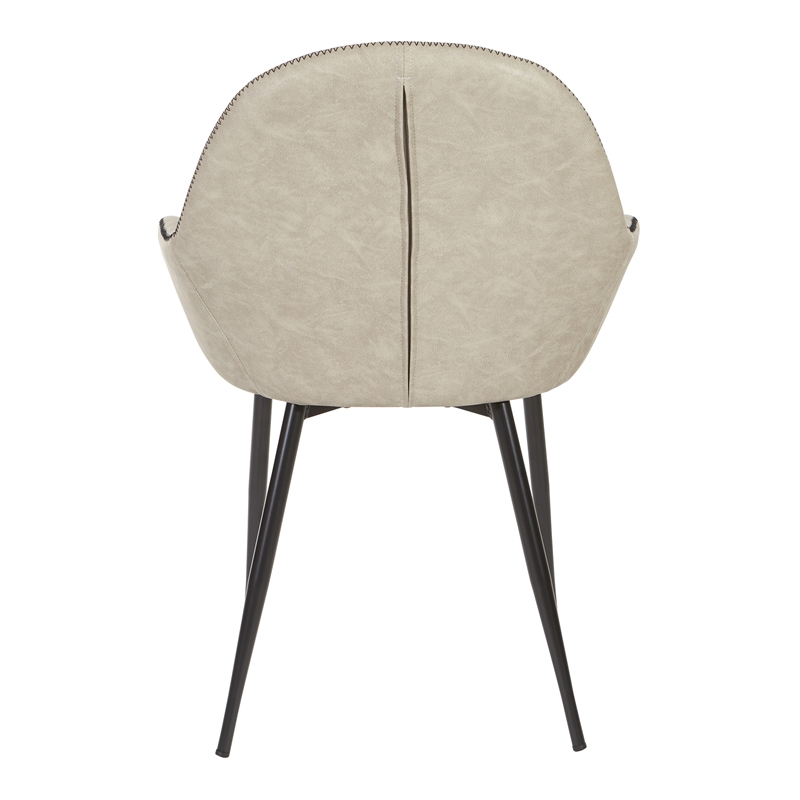 Scranton & Co Mid-Century Modern Accent Chair in Fog Gray with Black Frame