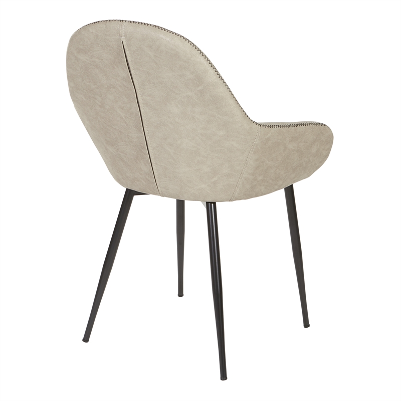 Scranton & Co Mid-Century Modern Accent Chair in Fog Gray with Black Frame