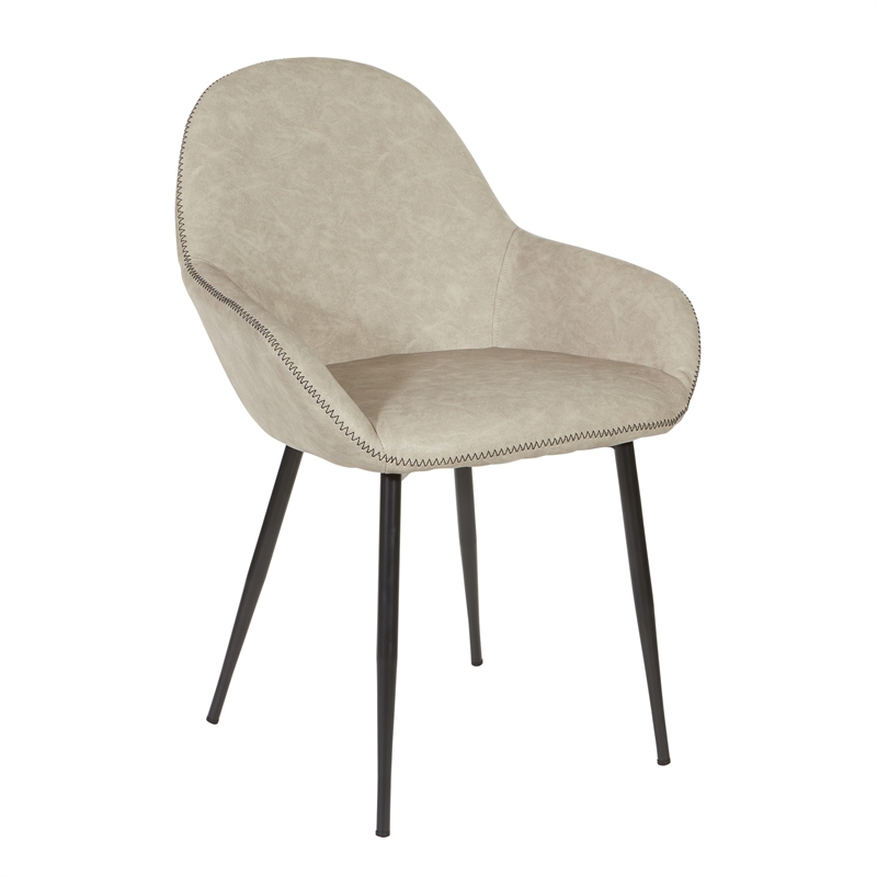 Scranton & Co Mid-Century Modern Accent Chair in Fog Gray with Black Frame