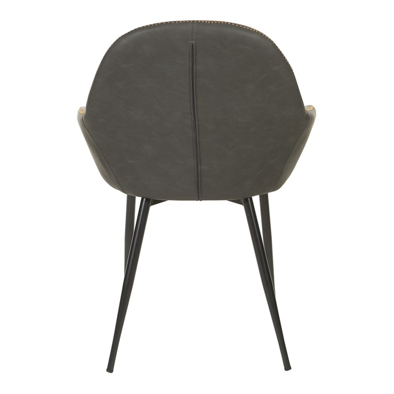Scranton & Co Mid-Century Modern Accent Chair in Smoke Fabric Black Frame