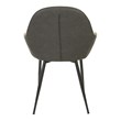 Scranton & Co Mid-Century Modern Accent Chair in Smoke Fabric Black Frame