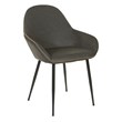 Scranton & Co Mid-Century Modern Accent Chair in Smoke Fabric Black Frame