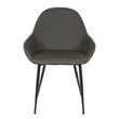 Scranton & Co Mid-Century Modern Accent Chair in Smoke Fabric Black Frame