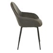 Scranton & Co Mid-Century Modern Accent Chair in Smoke Fabric Black Frame