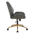 Scranton & Co Office Chair in Black Faux Leather with Gold Base & Lumbar Support