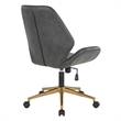 Scranton & Co Office Chair in Black Faux Leather with Gold Base & Lumbar Support