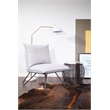 Scranton & Co Accent Chair in Dove Gray Fabric with Black Hairpin Legs