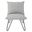 Scranton & Co Accent Chair in Dove Gray Fabric with Black Hairpin Legs