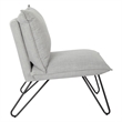 Scranton & Co Accent Chair in Dove Gray Fabric with Black Hairpin Legs
