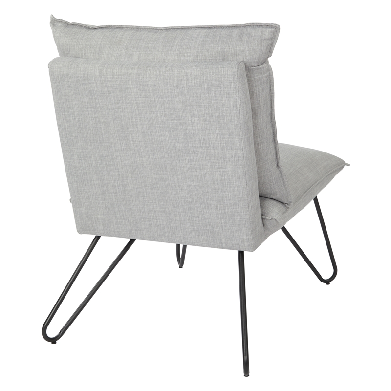 Scranton & Co Accent Chair in Dove Gray Fabric with Black Hairpin Legs