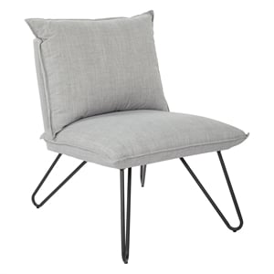 Scranton & Co Accent Chair in Dove Gray Fabric with Black Hairpin Legs