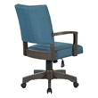 Scranton & Co Bankers Chair in Blue Fabric with Gray Wood & Nailhead Trim