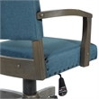 Scranton & Co Bankers Chair in Blue Fabric with Gray Wood & Nailhead Trim