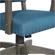 Scranton & Co Bankers Chair in Blue Fabric with Gray Wood & Nailhead Trim