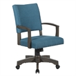 Scranton & Co Bankers Chair in Blue Fabric with Gray Wood & Nailhead Trim