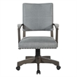 Scranton & Co Antique Gray Banker's Chair in Gray Fabric with Nailhead Trim