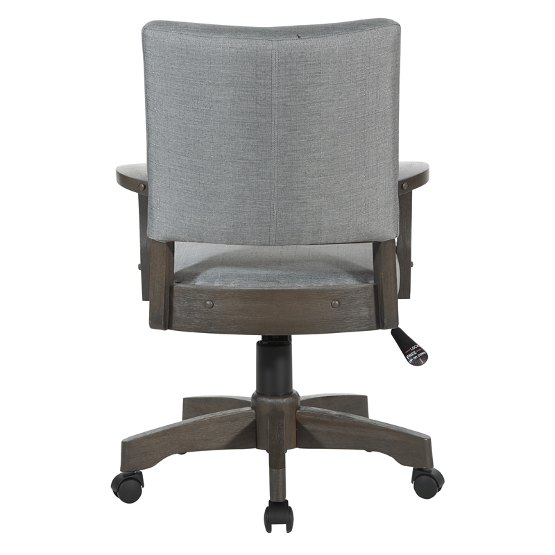 Scranton & Co Antique Gray Banker's Chair in Gray Fabric with Nailhead Trim